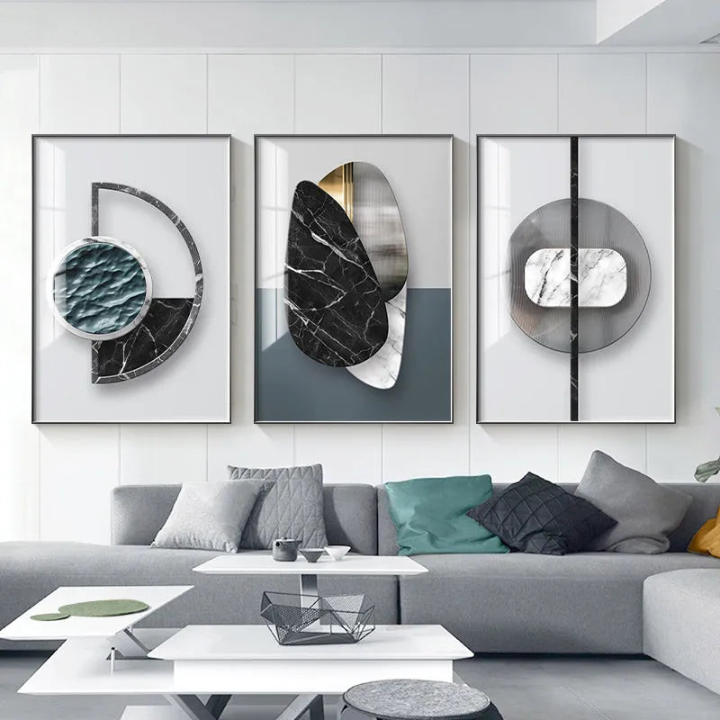 Abstract geometric canvas painting print wall poster in fashion simplicity style, multiple size options available