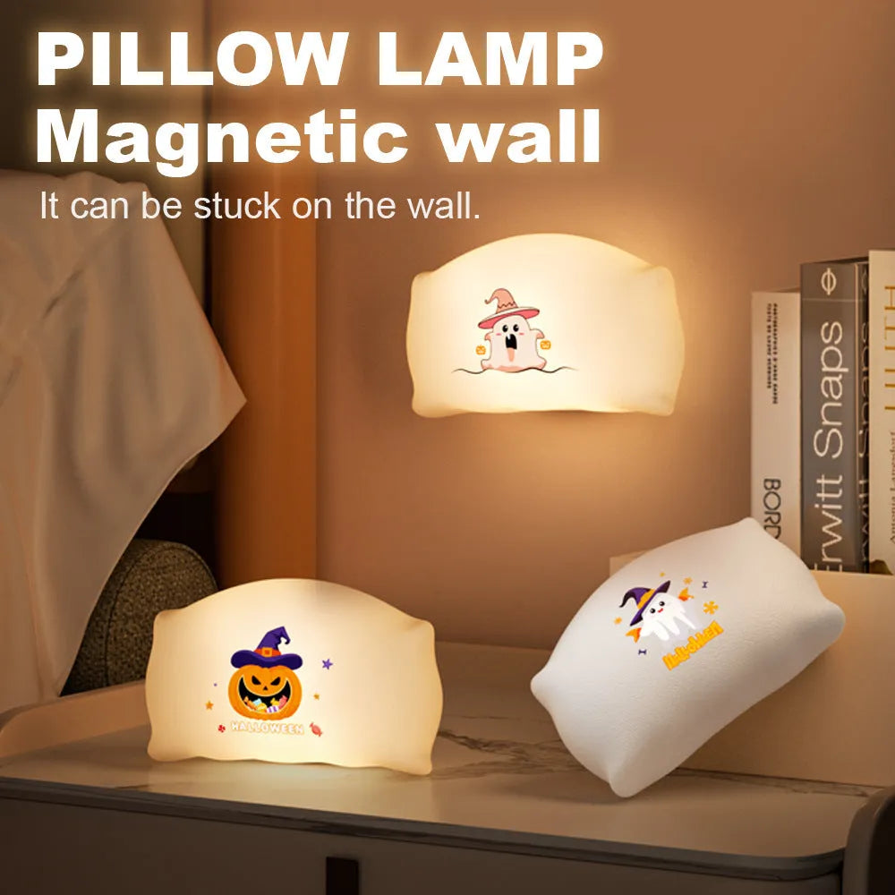 Cartoon ghost doll table lamp with TYPE-C charging port and warm light