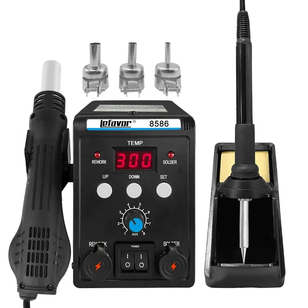 Digital temperature control hot air gun welding station 8586 model with 700W power for industrial maintenance