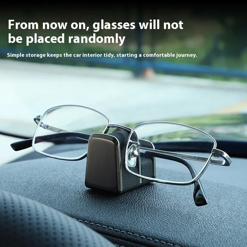 Zinc alloy leather car dashboard glasses clip for sunglasses storage