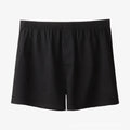 Men's light grey cotton boxer shorts with high waist and loose fitting design