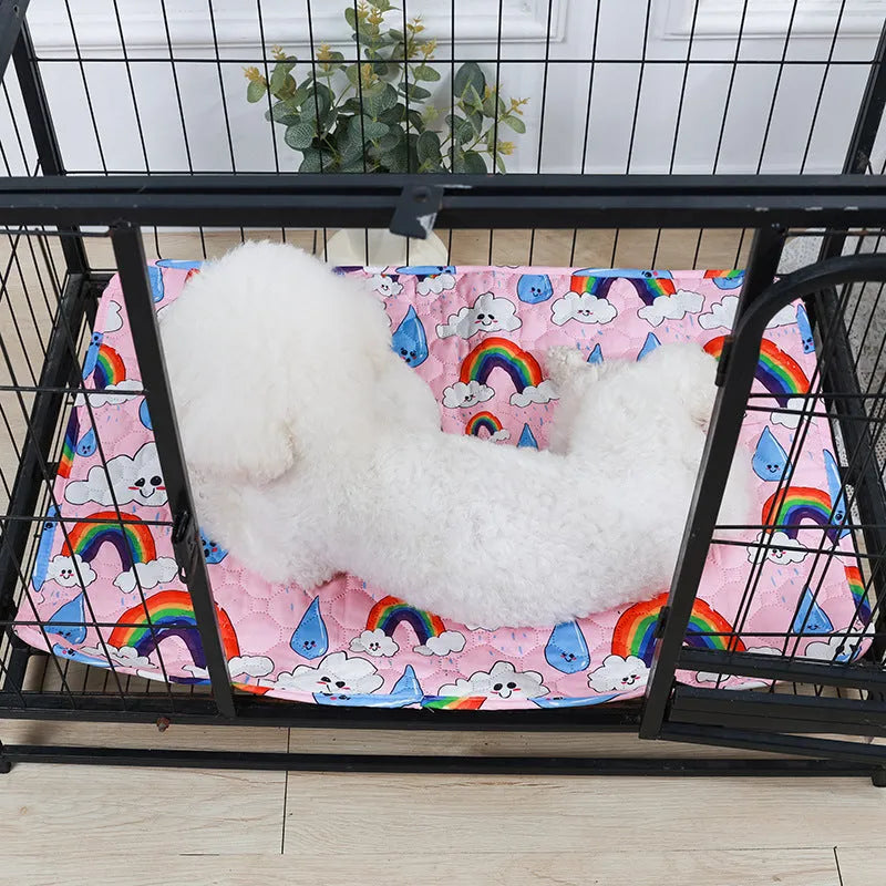 Reusable waterproof pet urine pad with anti-slip backing in various colours and sizes