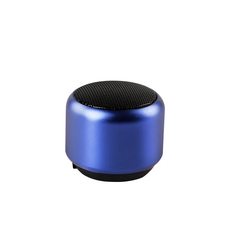 Portable mini Bluetooth speaker in black, blue, gold, or pink colour options