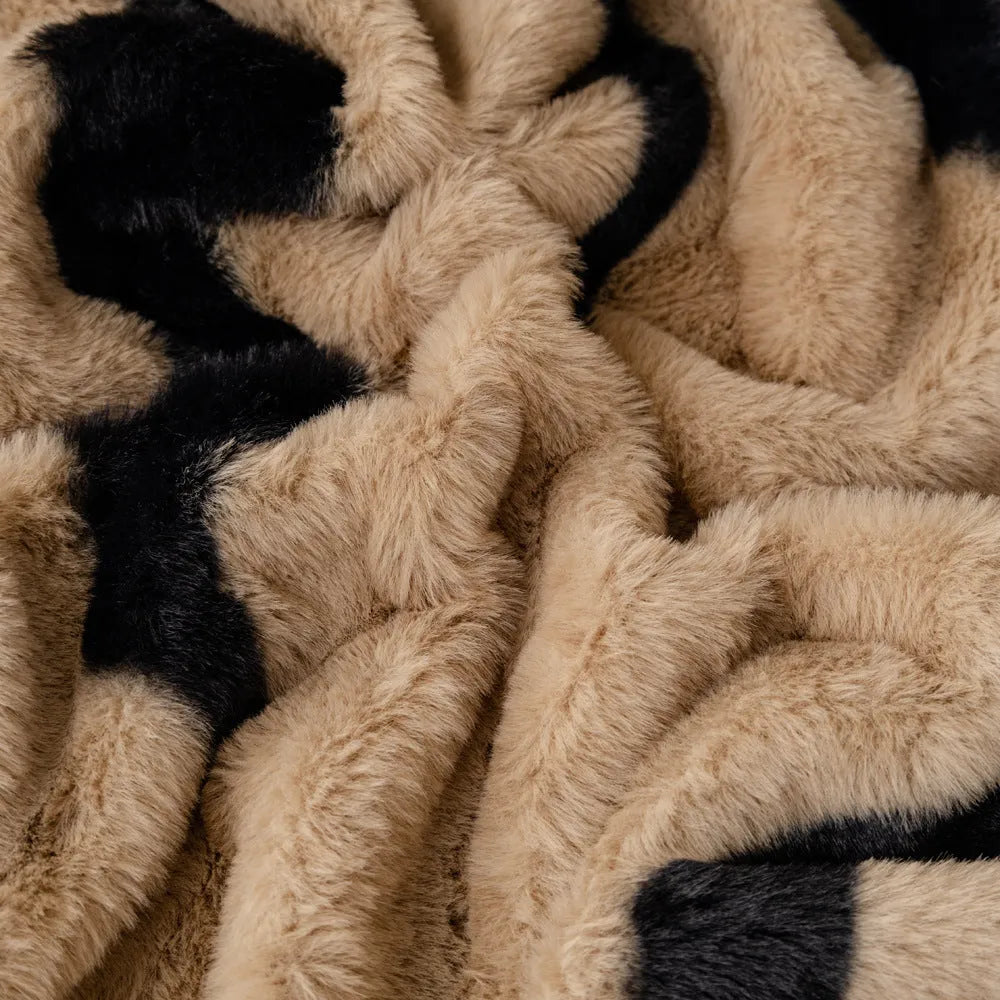 Zebra pattern flannel sofa cover in light luxury style with multiple colour and size options