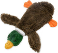 Wild duck design stuffless dog toy with cavity for plastic bottles and two squeakers