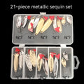 Pineapple lure metal sequins in gold and silver colours for fishing tackle boxes