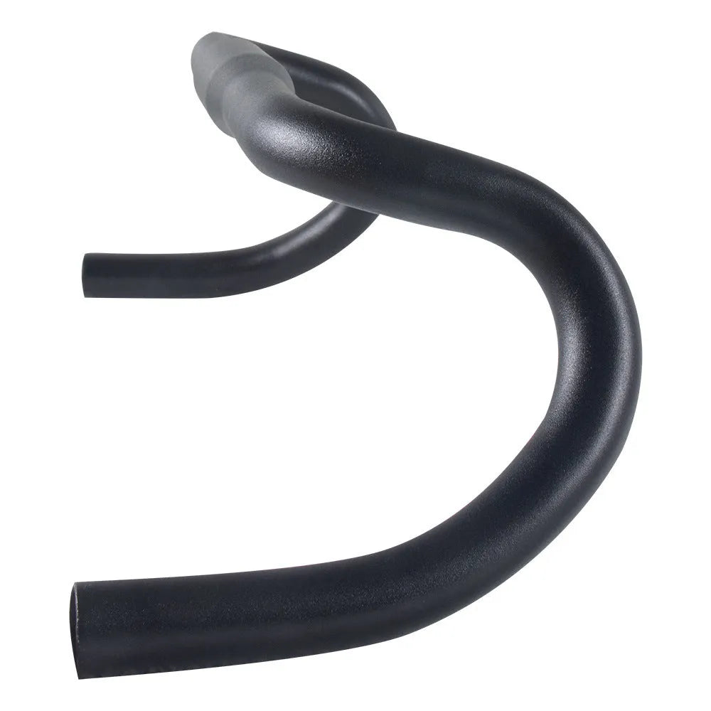 Black aluminium alloy road bike bent handlebar 420mm width with 31.8mm clamp diameter