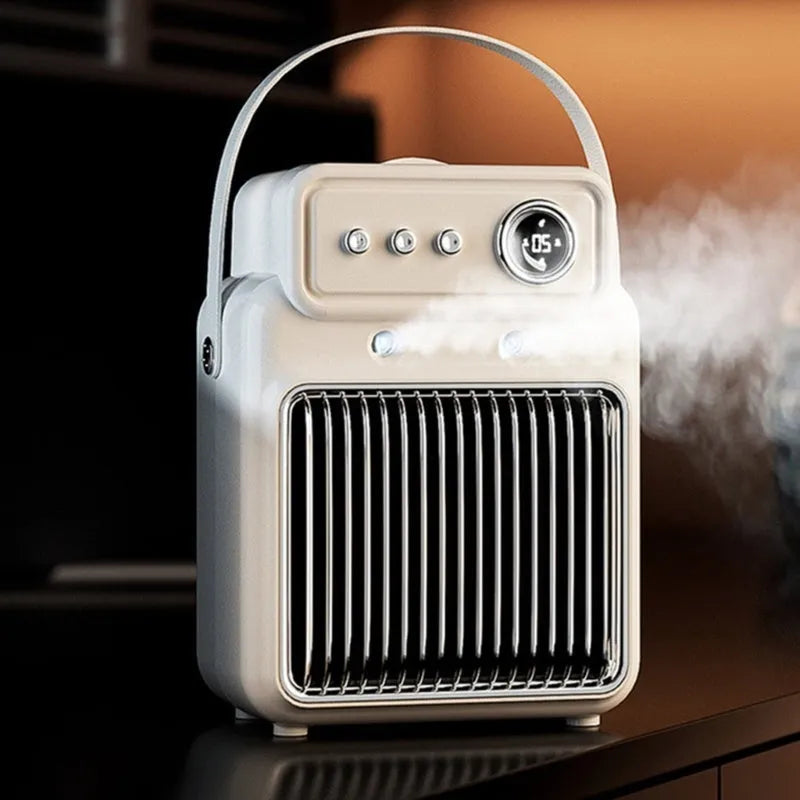 White 1200W 2-in-1 humidifying room heater with ABS body on table
