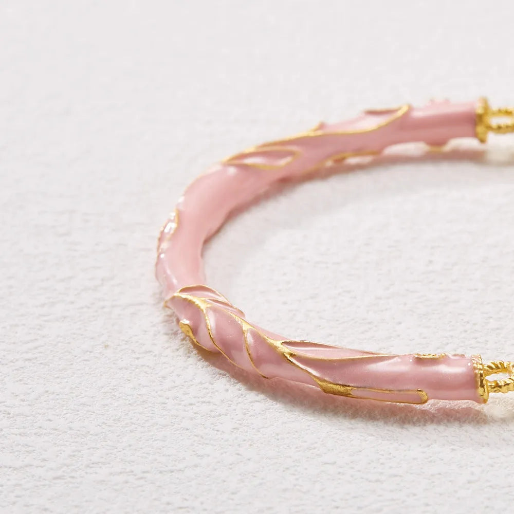 Half-life Liangyuan sunflower and jinsi jade handmade half bracelet with lily design