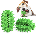 Green cactus-shaped dog chew toy with textured bumps for dental care on a white background