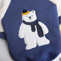Dark blue fleece-lined thick winter pet coat for dogs, sizes L to 4XL