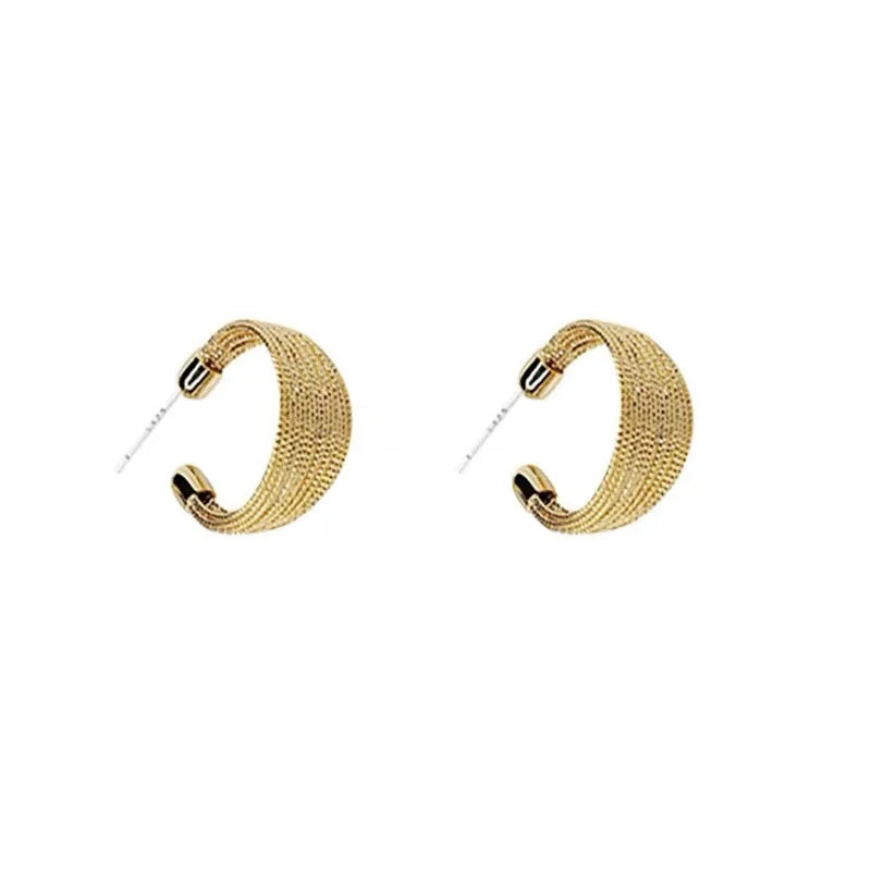 Geometric multi-layer bracelet earrings for women in silver or gold electroplated finishes