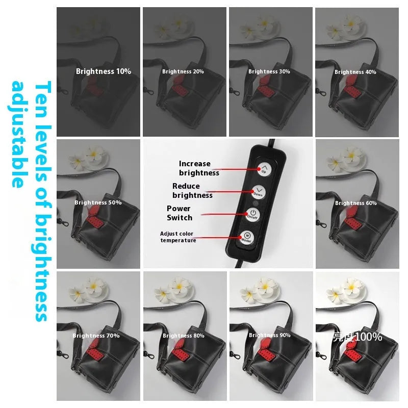 50cm studio light box with folding three-colour light board and metal frame