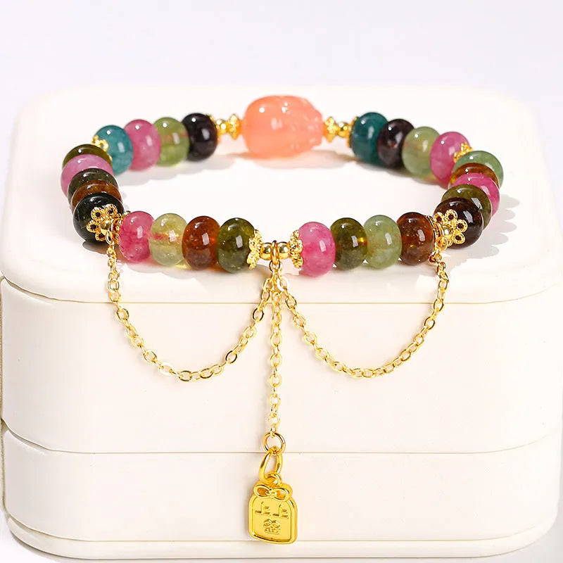 Natural crystal jade bracelet for women, green colour, handmade fresh style