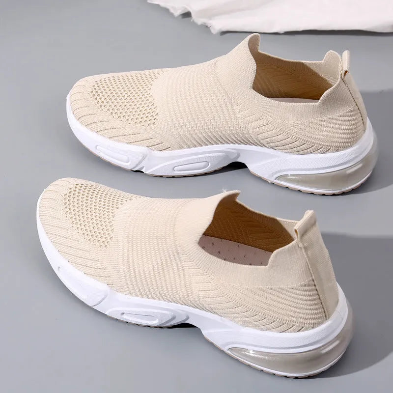 Slip-on breathable lightweight lazy sock shoes in 2205 Black with mesh lining and PVC sole