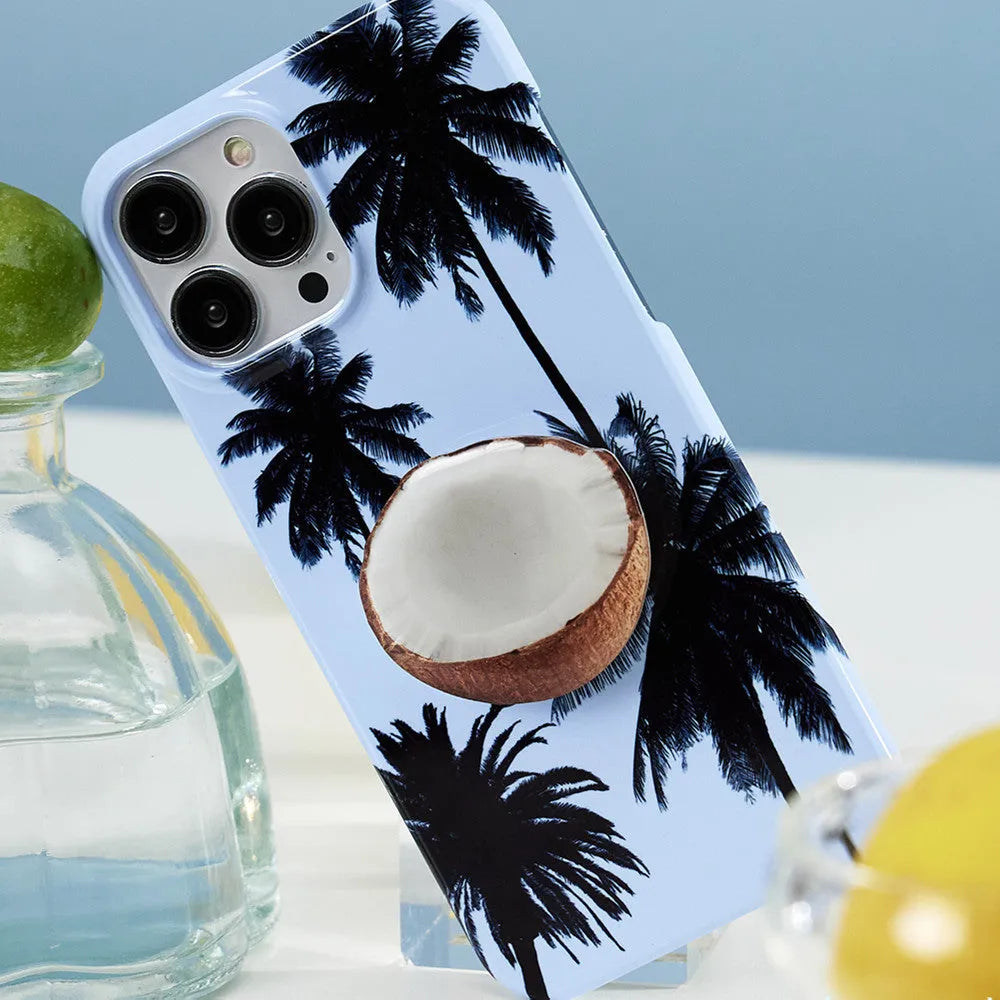 Original Summer Coconut themed TPU phone case for iPhone with optional bracket combination.