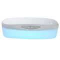 DORR UV disinfection box in white ABS plastic with dimensions 255x99x65mm showing USB port and lid