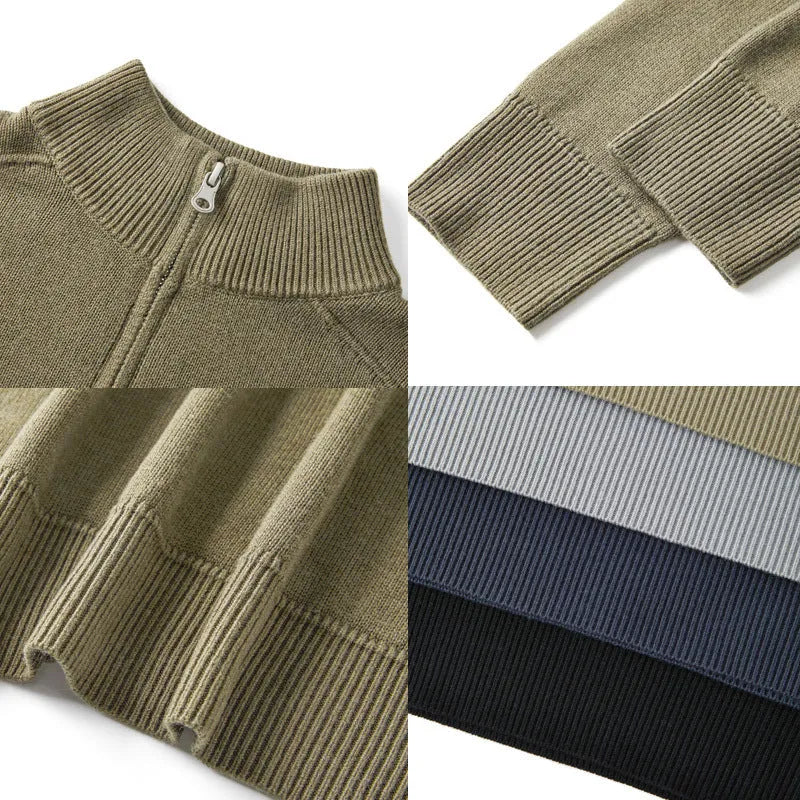 Men's casual sweater thickened wool base shirt slim fit pullover long sleeve in six colours for teenagers