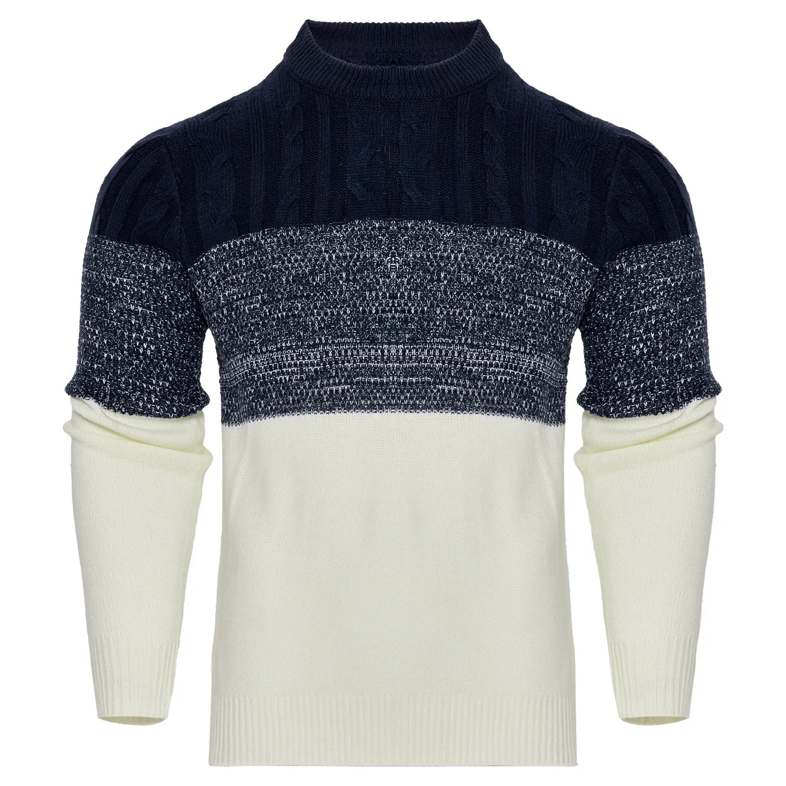Men's soft cotton-blend knitted sweater with crew neck and long sleeves