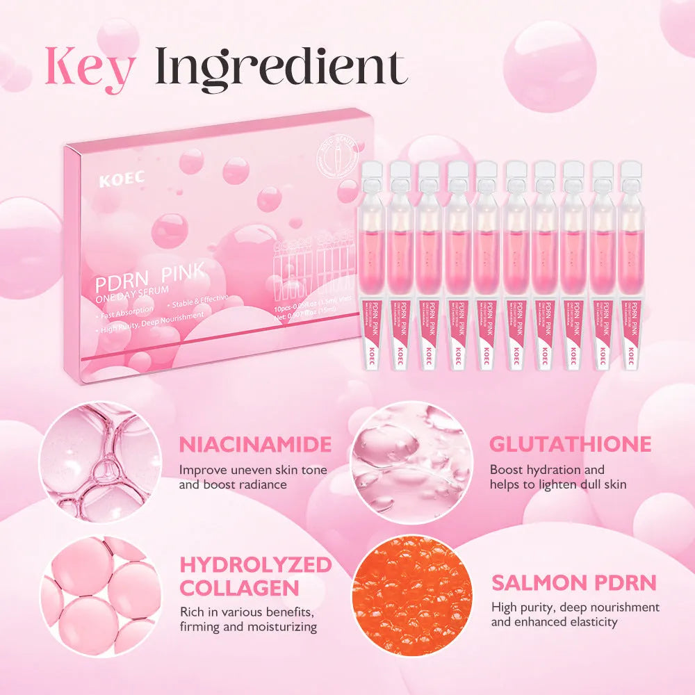 KOEC powder polypeptide disposable face mask 10 pack, individual latex sheet with moisturising essence