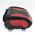 Retro motorcycle tail bag in black for helmet storage with waterproof PVC construction