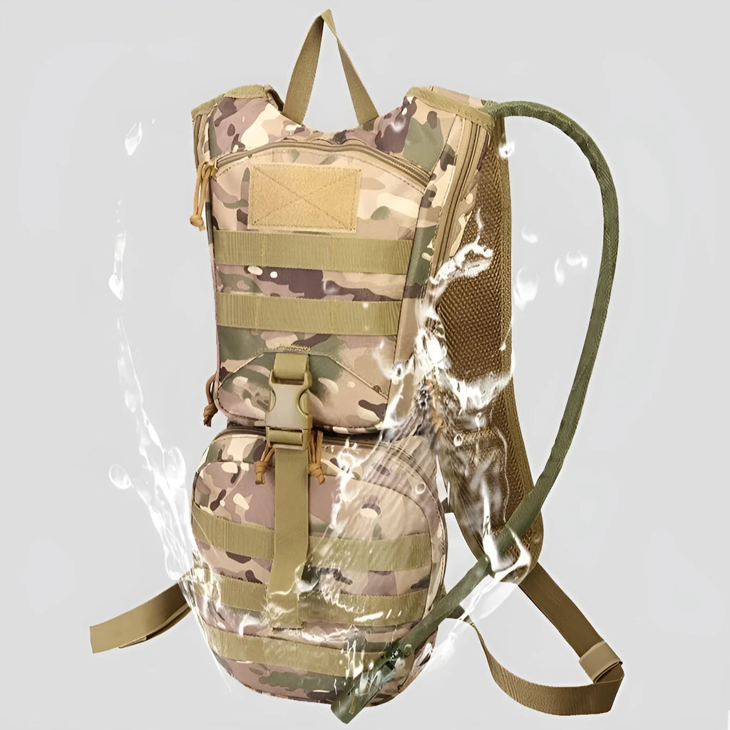 Multifunctional large capacity camouflage outdoor water bag made of Oxford cloth for cycling and hiking