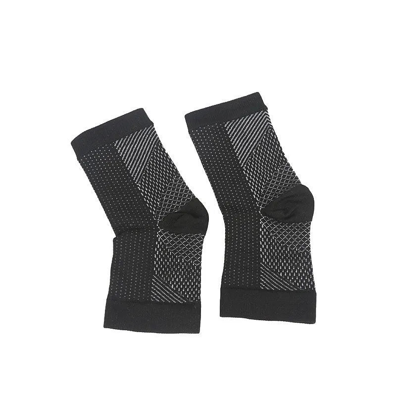 Korean-style invisible pressure sports foot sock in white, short tube nylon compression design for basketball