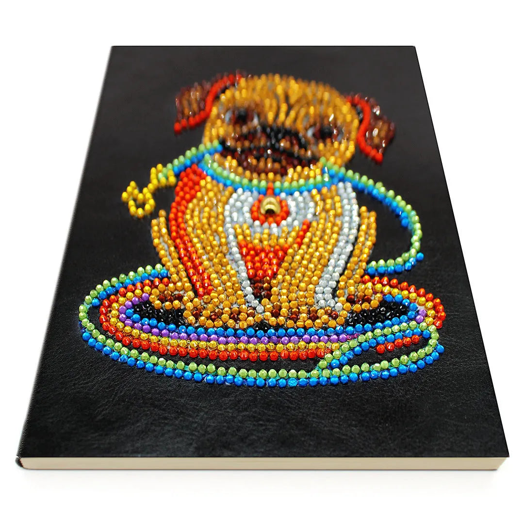 DIY diamond painting notebook A5 with black card cover and blank pages