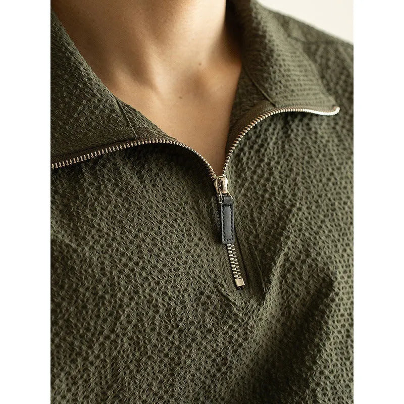 American quick-drying ice silk cool breathable short sleeve T-shirt in cedar green, loose fit