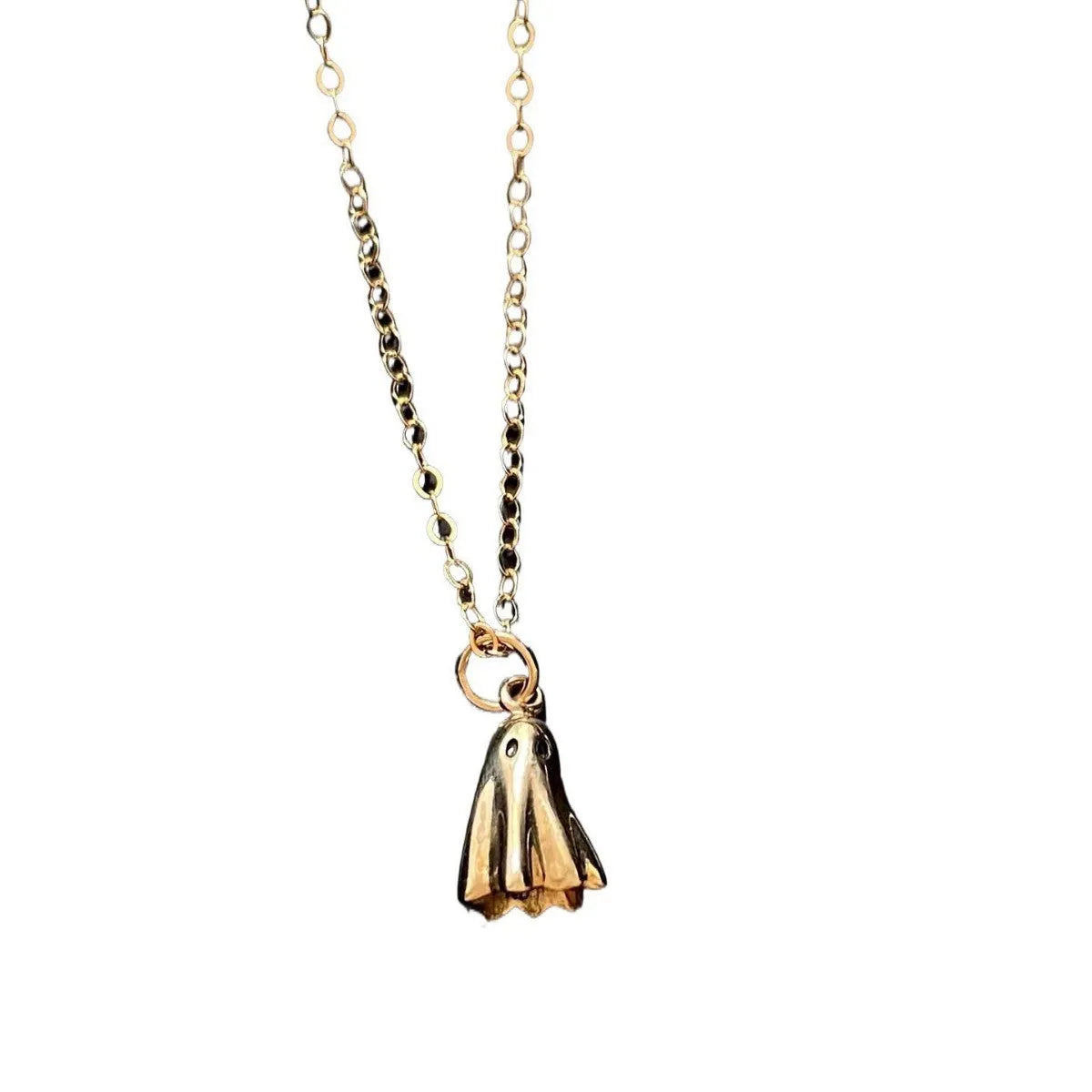 Ghost pendant necklace with stainless steel chain in three style options