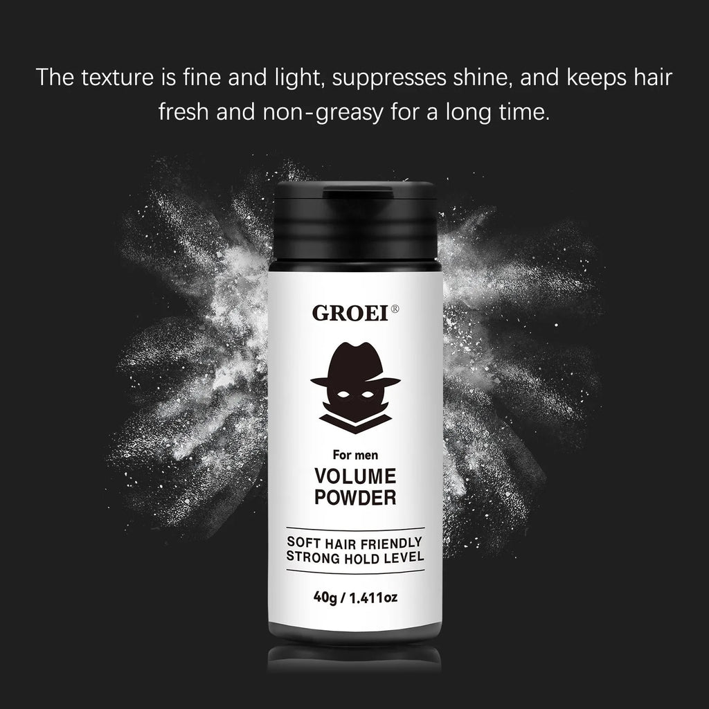 40g hair styling powder for oil control and volume, setting powder in black container