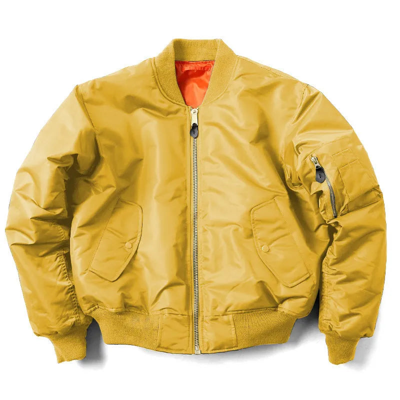 Men's loose fit pilot jacket in Army Green with cotton padding and double-sided wear-resistant nylon construction