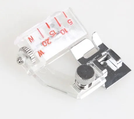 Adjustable snap-on bias binder presser foot for domestic sewing machine, plastic and alloy, 4.4x3.6cm