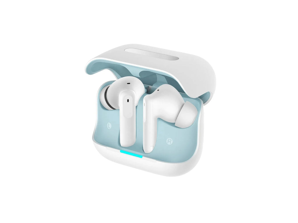 Black wireless Bluetooth headset with active noise reduction in-ear design and 13mm speaker