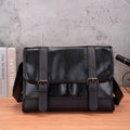 Black Korean-style men's anti-theft commuter backpack with sewing thread detailing