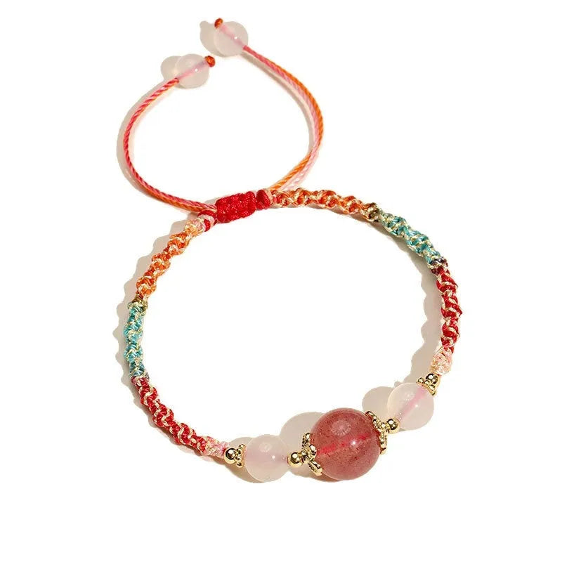 Hand-woven couple bracelet with white agate and prehnite beads, 12mm 8mm, electroplated finish