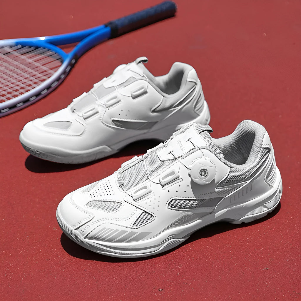 Unisex casual sneakers in two-tone colours with microfiber and fabric upper