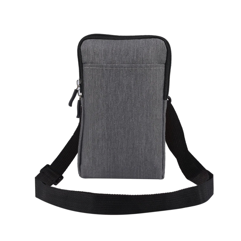 Solid colour neoprene waterproof diagonal cross waist bag for smartphones in black