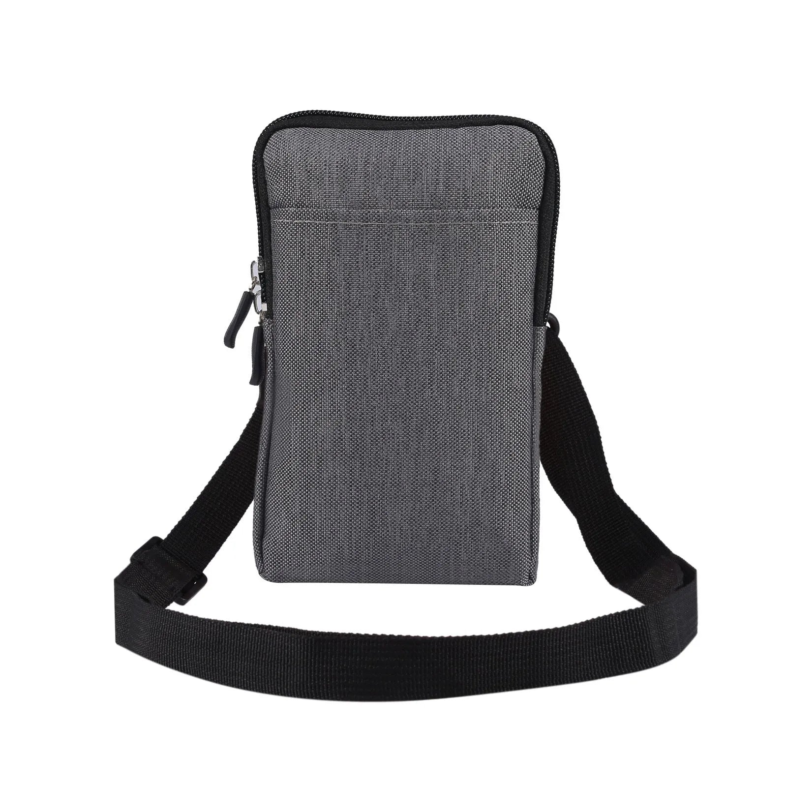 Solid colour neoprene waterproof diagonal cross waist bag for smartphones in black