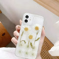 White epoxy daisy TPU phone case protective back cover for iPhone XR