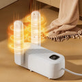 D4 intelligent automatic shoe dryer with white finish and two drying nozzles for home use.