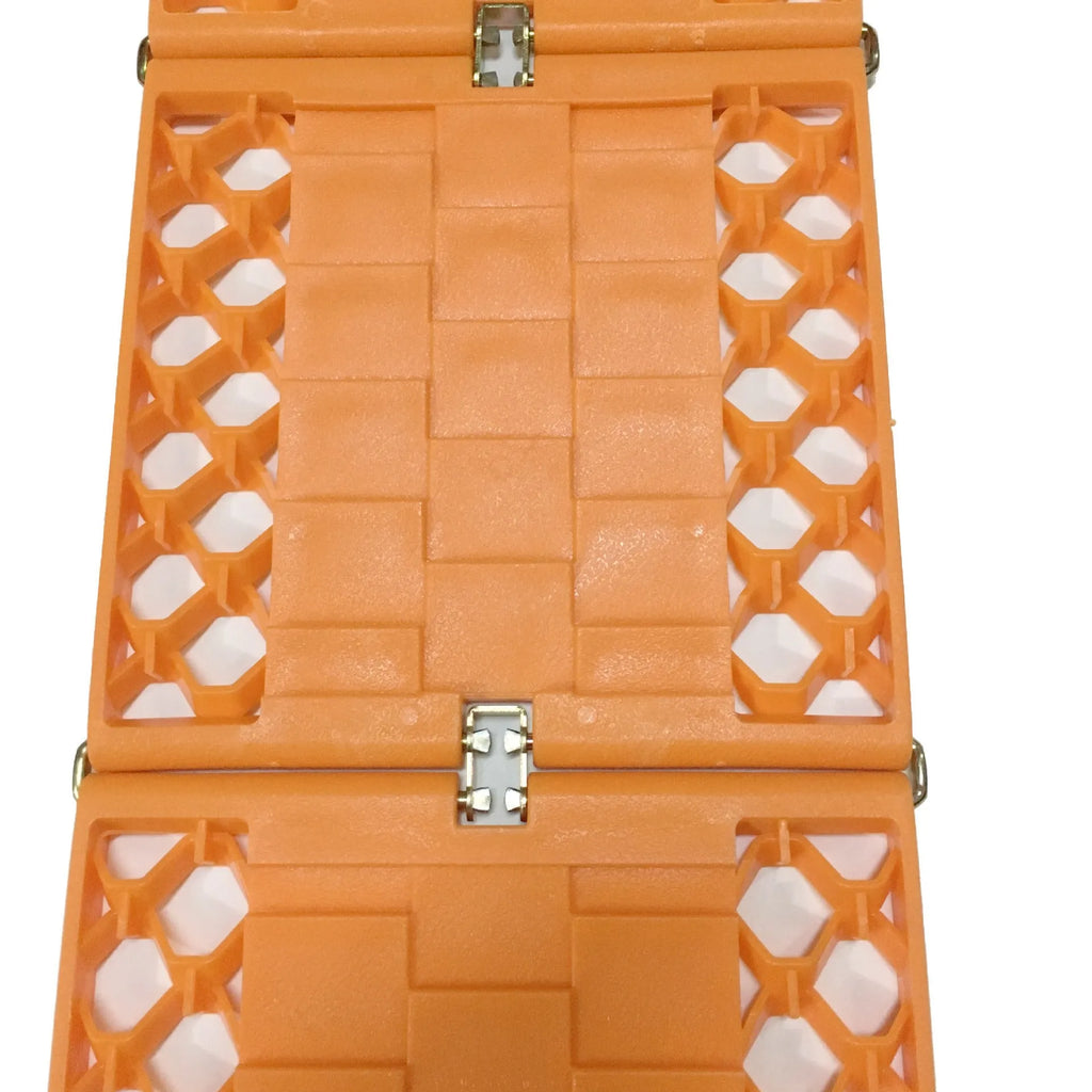 Folding orange anti-slip rescue board for cars and off-road vehicles, PP+metal, unfolded 60cm
