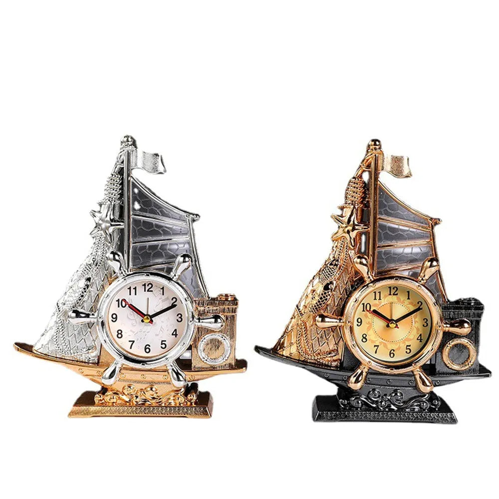 Fashion bedroom clock creative home decor plastic alarm clock in gold or silver colour compact size