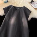 Men's loose solid colour cotton sleeveless tank top on a hanger