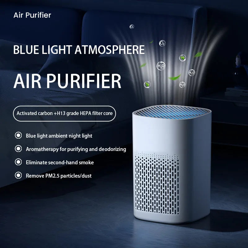 Simple style desktop air purifier and panel heating machine with USB power port.