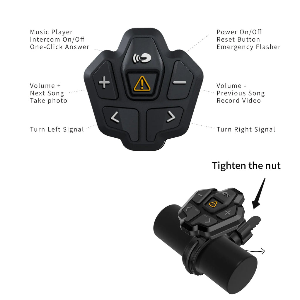 Smart Bluetooth warning light riding helmet in black and grey, free size 57-62cm, EPS PC construction