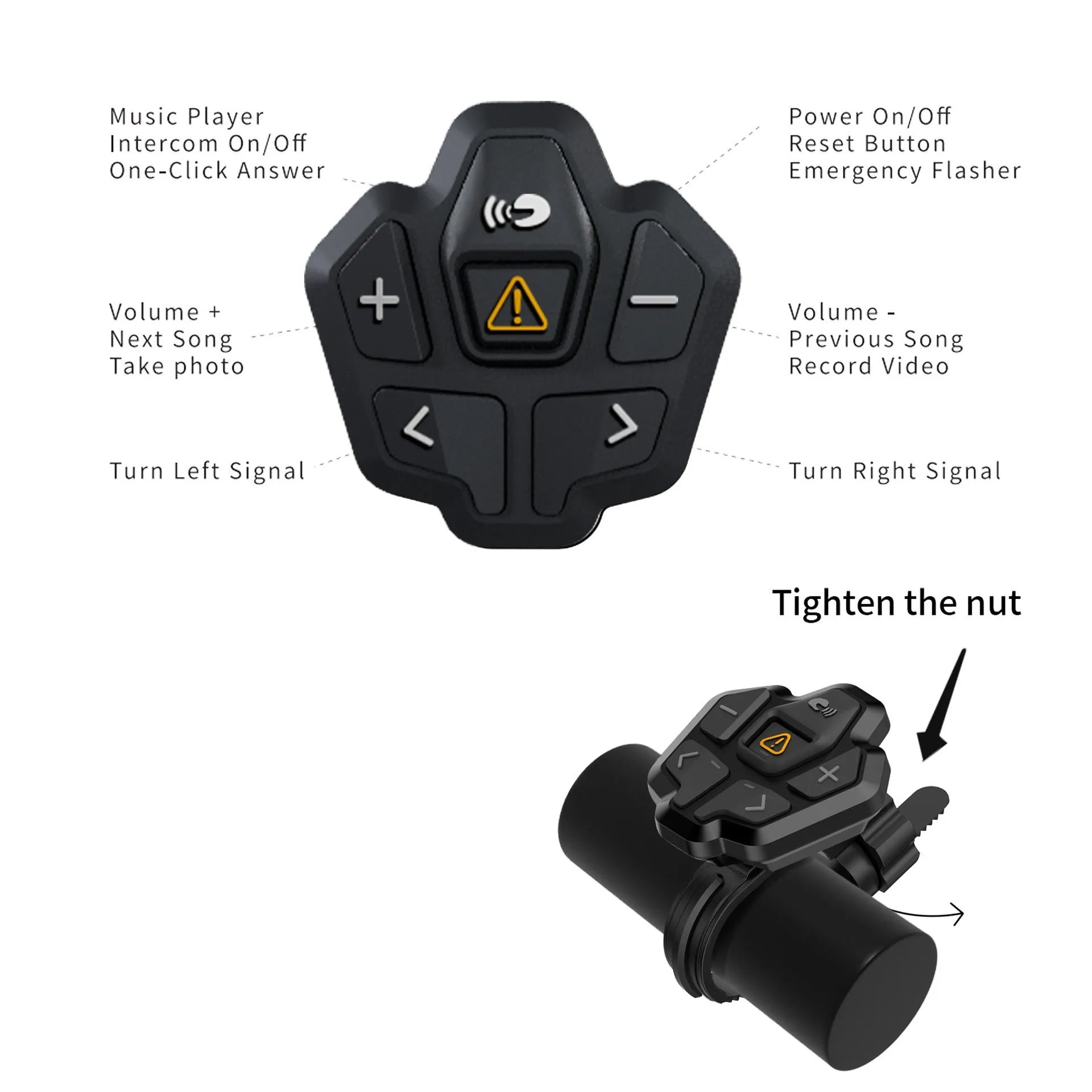 Smart Bluetooth warning light riding helmet in black and grey, free size 57-62cm, EPS PC construction