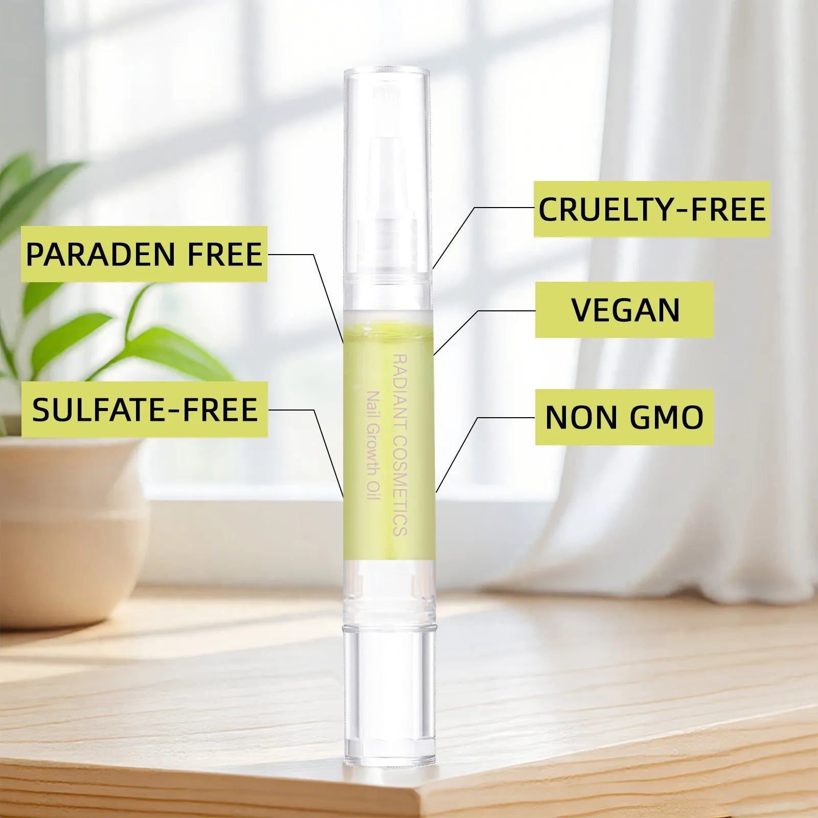 3ml clear nail growth oil bottle for wash-free nail and cuticle treatment