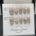 Women's handmade wearable artificial nails set in blush armour style with short length