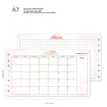 A5 A6 A7 tri-fold loose-leaf refill for hand ledger with Floral monthly plan layout